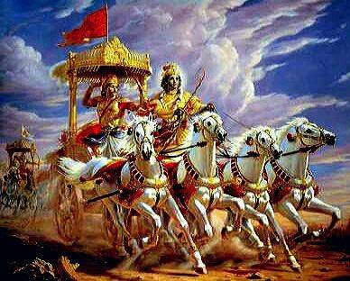 Arjuna and Karna war, battle, shiri krishna, mahabharat yudh,