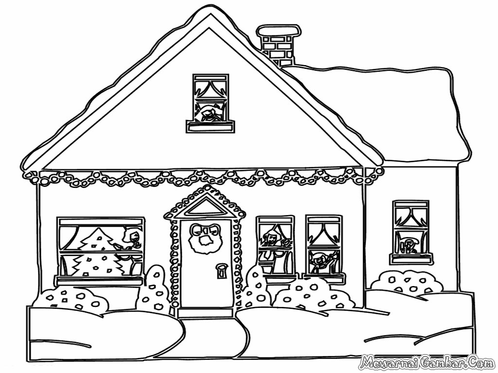 Pemandangan Gambar Rumah Sederhana Kartun