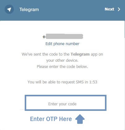 Enter OTP
