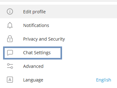 Telegram desktop chat settings