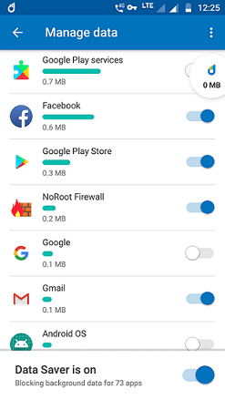 Manage data for individual apps