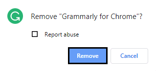 remove grammarly extension