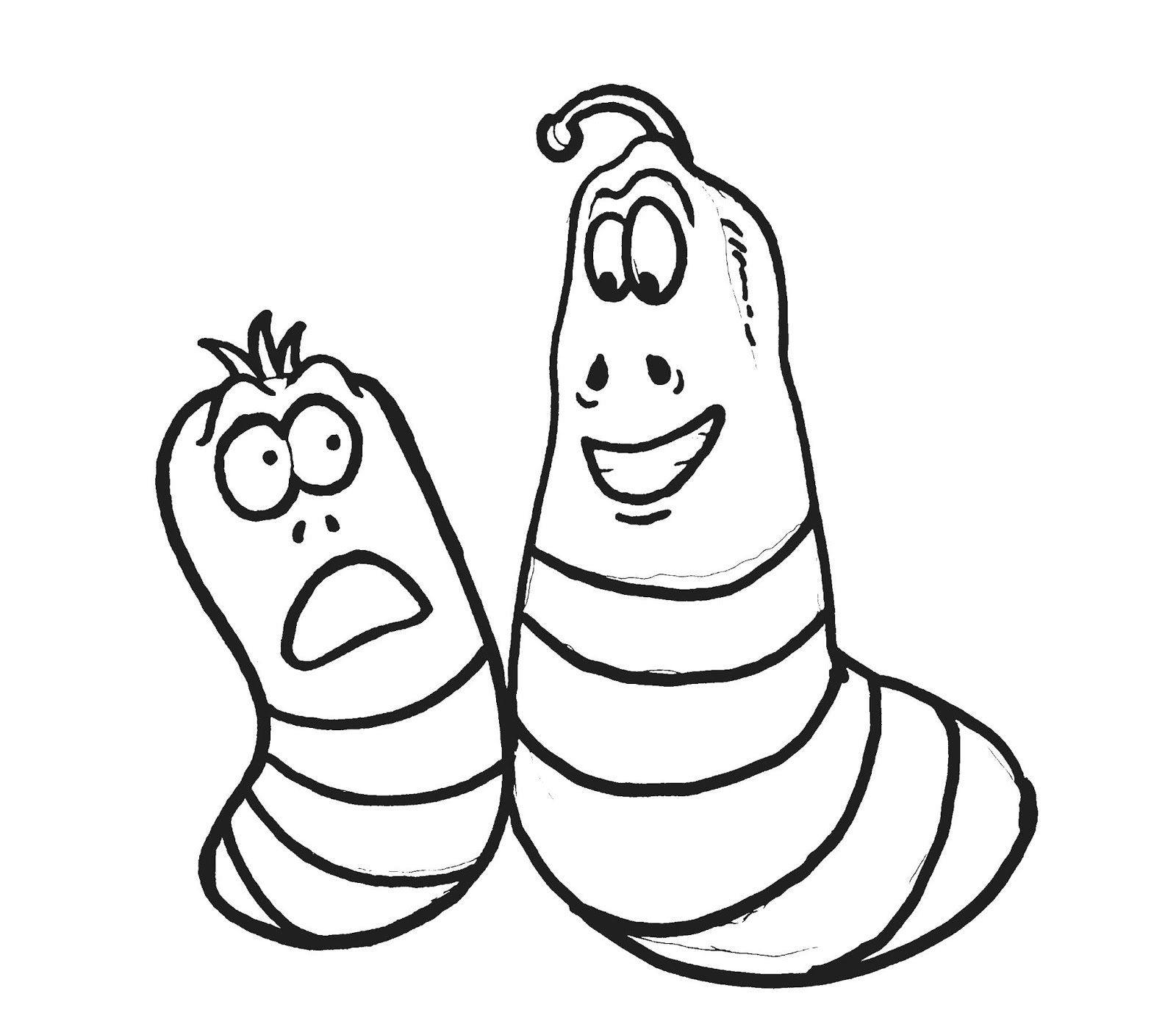 Sketsa Gambar Kartun Lucu Larva