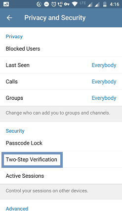 Two Step verification