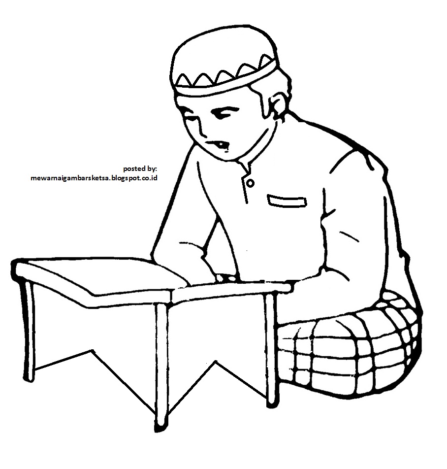Gambar Animasi Orang Baca Quran