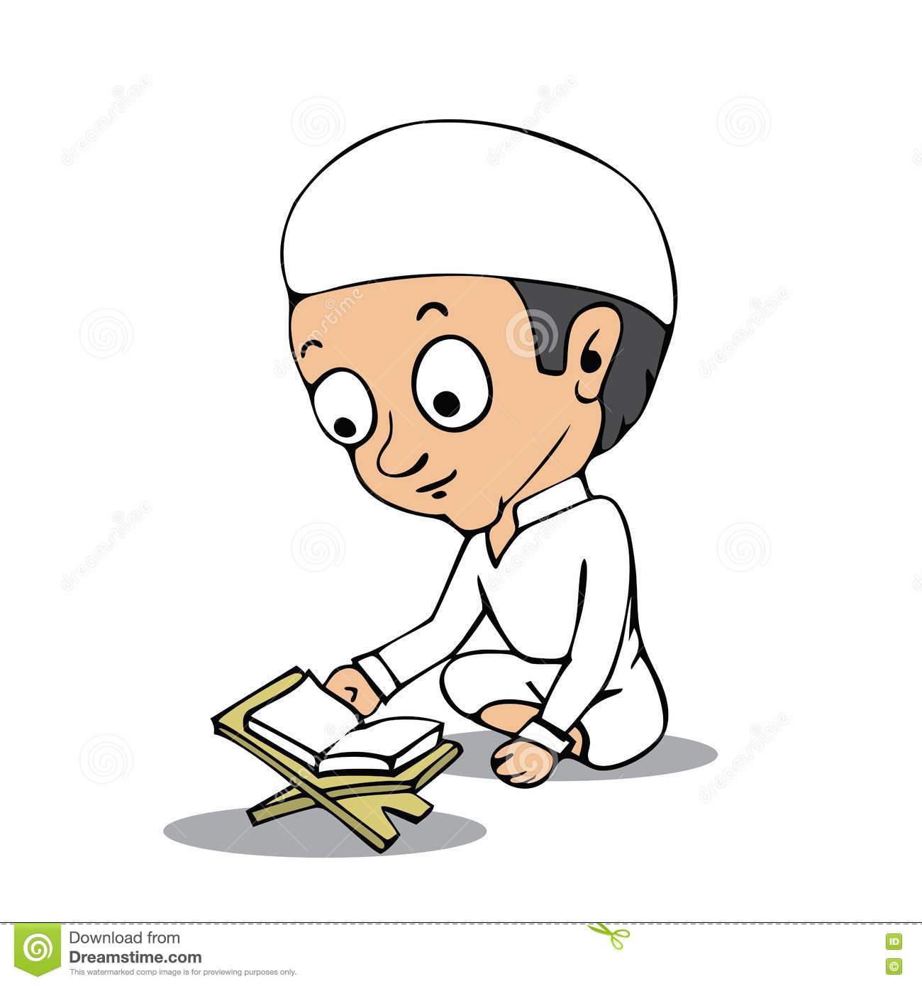 Gambar Kartun Orang Baca Al Quran