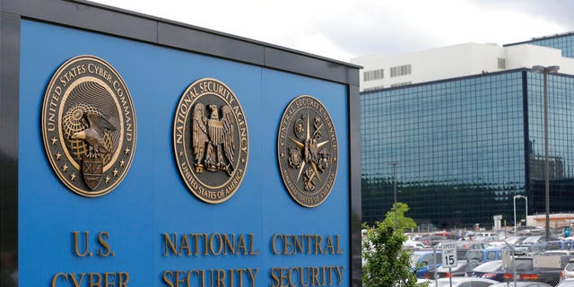 FILE: The sign outside the National Security Agency (NSA) campus in Fort Meade, Md.