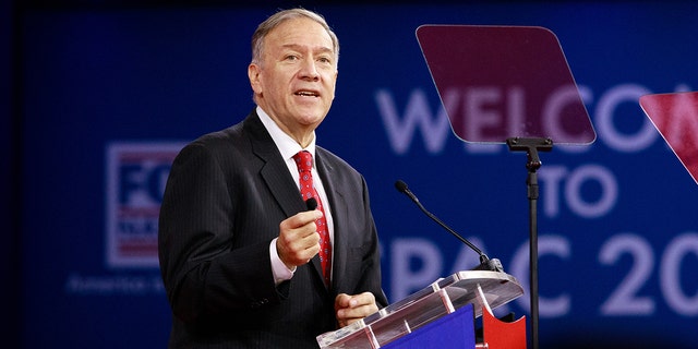 Michael Pompeo, former Secretary of State, speaks during the Conservative Political Action Conference (CPAC) in Orlando, Florida, on Friday, Feb. 25, 2022.