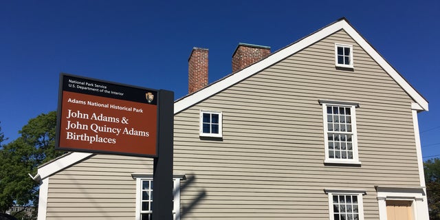 The John Quincy Adams Birthplace, part of the Adams National Historical Park. John Adams wrote the Massachusetts Constitution, with the first use of the phrase the "right to keep and to bear arms," in his office here in 1779; it's the the room located inside the window on the ground floor, next to the door.