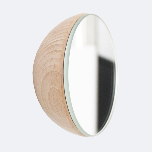 Round wooden wall mirror hook
