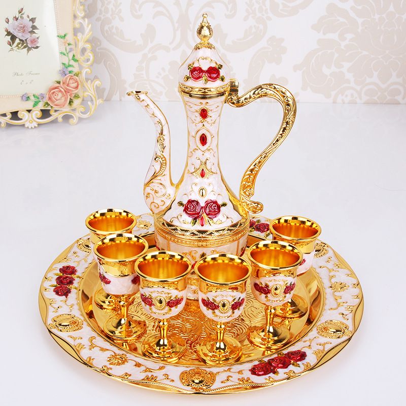 Tea cup, plate and teapot set