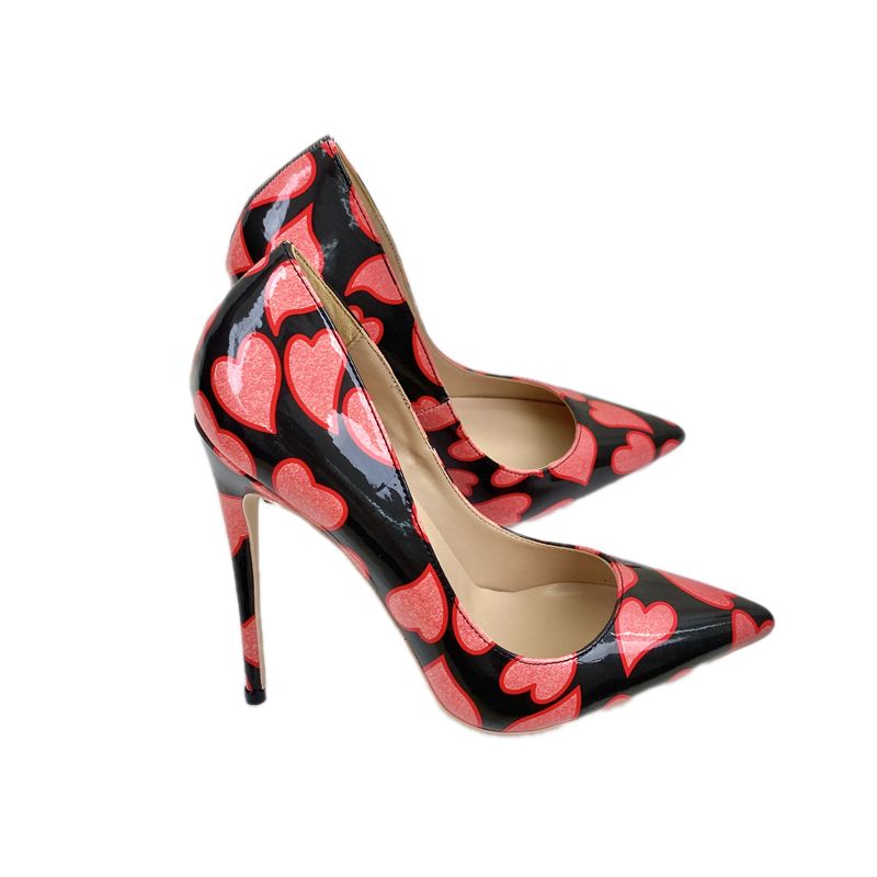 Stiletto shoes high heels with hearts