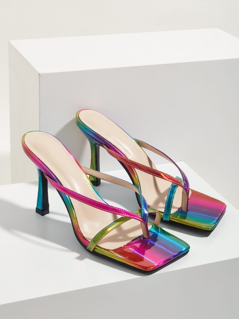 Colorful stiletto flip-flops for women