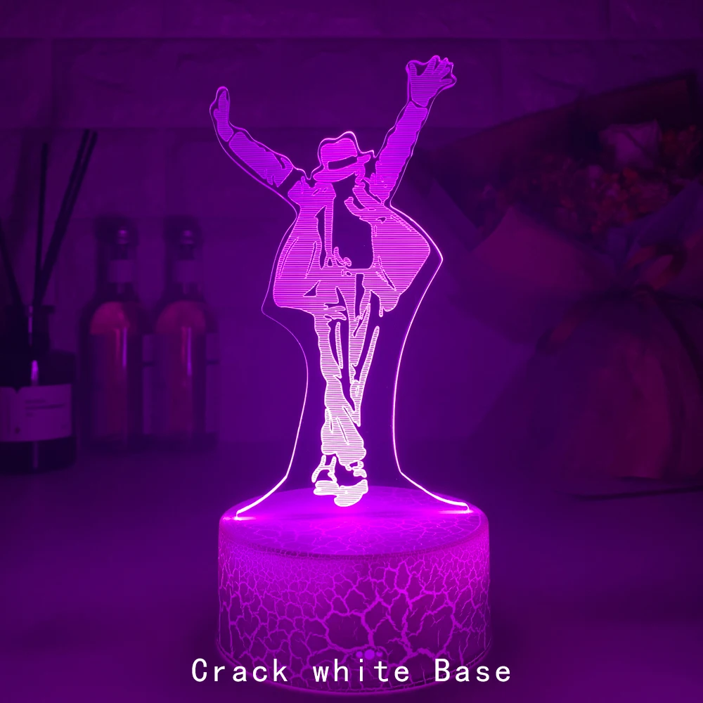 Michael Jackson Dancing Figure Led Night Light 3d Illusion Color Changing Nightlight for Home Decoration Bedside Table Lamp Gift