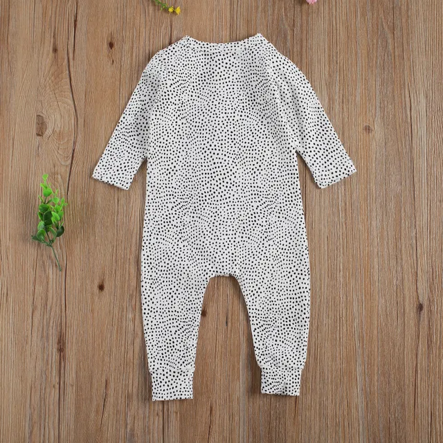 Infant Kids Baby One-piece Printed Romper, Long Sleeve Front Single Breasted Jumpsuit  3