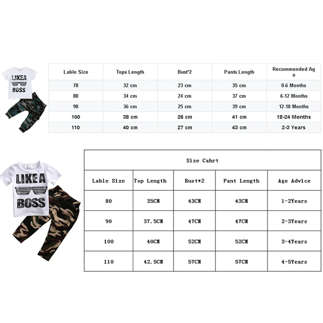 Newborn Baby Boys Clothes Toddler Kids Short Sleeve Letter T-shirt Camo Pants 2Pcs Outfits Set Baby's Clothing 6