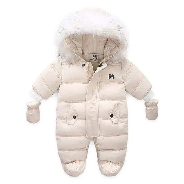 Baby Girls Clothes Newborn Winter Thick Rompers Infant Long Sleeve Costume Coat Plus Velvet  1