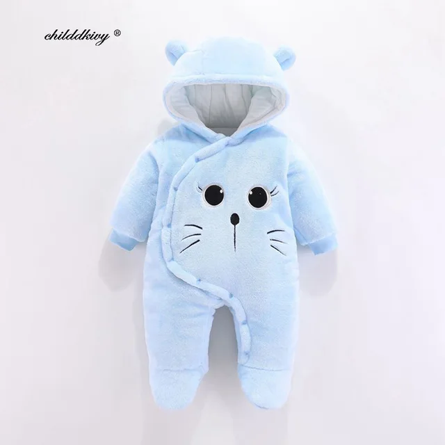 Cute Newborn Baby clothes Winter warm Infant Boys girls Rompers plus cotton thicken  6