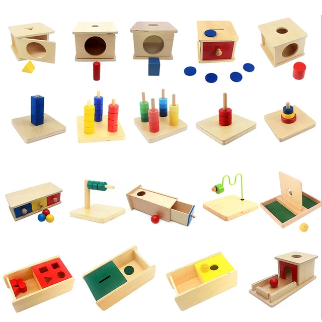 Montessori Sensory Toys Imbucare Box With Box Coin Wooden Vertical Horizontal 2