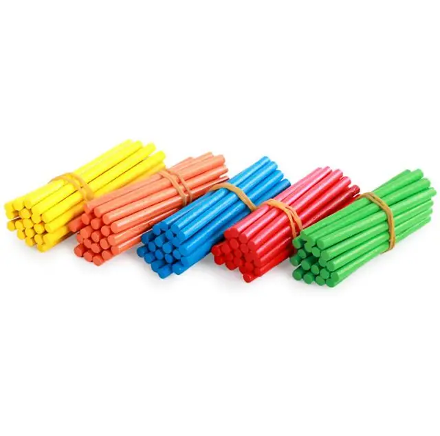 100pcs Colorful Bamboo Counting Sticks Mathematics Teaching Aids Counting Rod Kids Preschool Math Learning Toys for Children ZXH 2