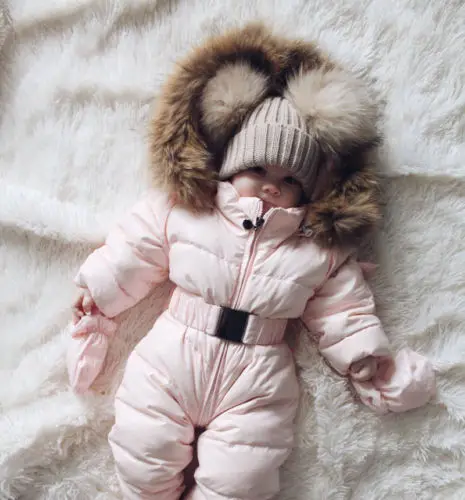 Newborn Infant Baby Girls Quilted Snowsuit Pramsuit Winter Coat Warm Hooded Pink Romper  1