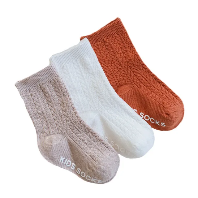 3 Pairs/lot Children's Socks Solid Striped Summer Spring Boy Anti Slip Newborn Baby Socks  1