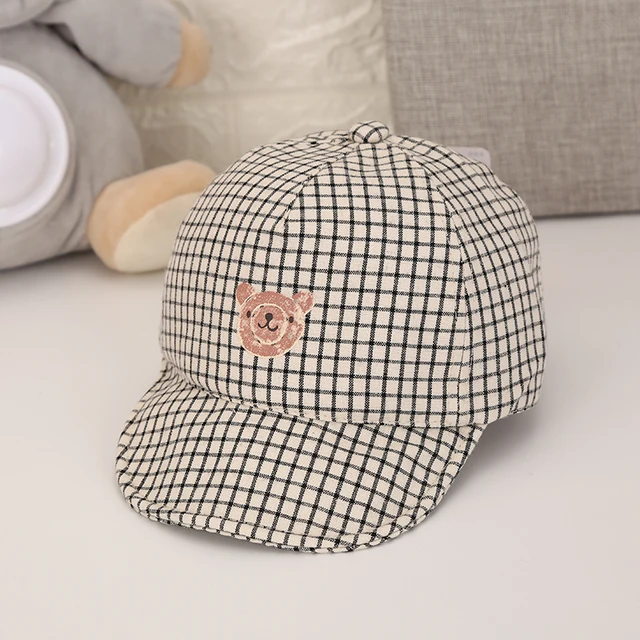 Newest Summer Newborn Baby Girl Boy Sun Hat Cotton Beret Hat Cartoon Striped Bear  4