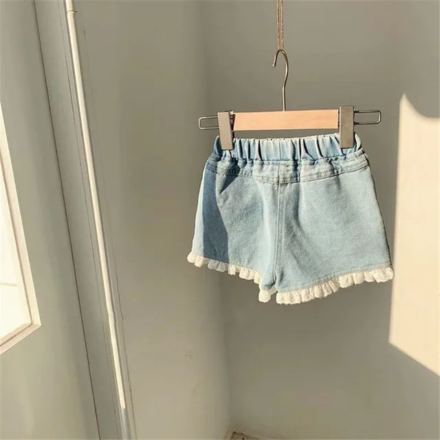 2-9T Jeans Shorts For Girls Toddler Kid Baby Clothes Summer Casual Ruffles Lace Denim  4