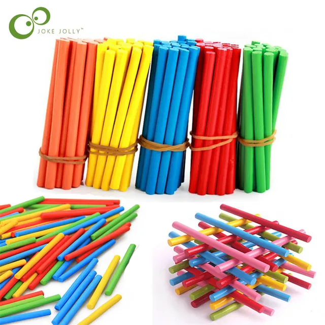100pcs Colorful Bamboo Counting Sticks Mathematics Teaching Aids Counting Rod Kids Preschool Math Learning Toys for Children ZXH 1