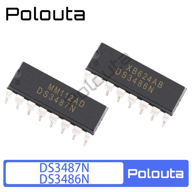 5 Pcs DS3486N DS3487N DIP-16 Four-way Three-state Line Driver IC Chip Acoustic Components Kits Arduino Nano Integrated Circuit
