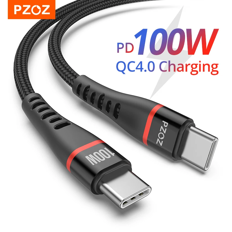 PZOZ 100W USB C to USB Type C Cable Quick Charge 4.0 PD 5A 60W mi