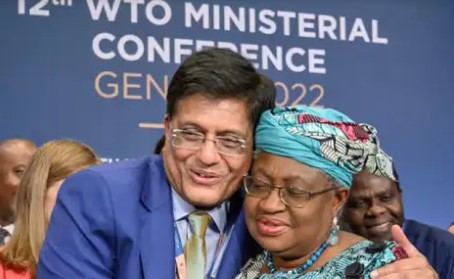 Indian Trade Minister Goyal and Okonjo-Iweala