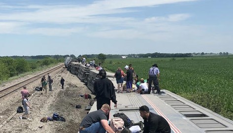 A train derailed in the US: Dead people, at least 50 passengers injured
