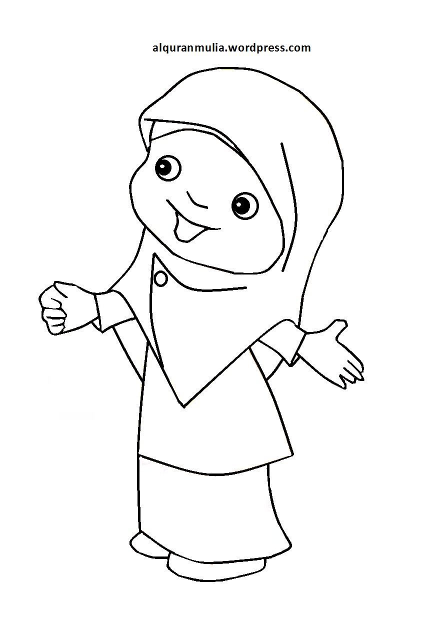 Gambar Kartun Anak Muslimah Lucu