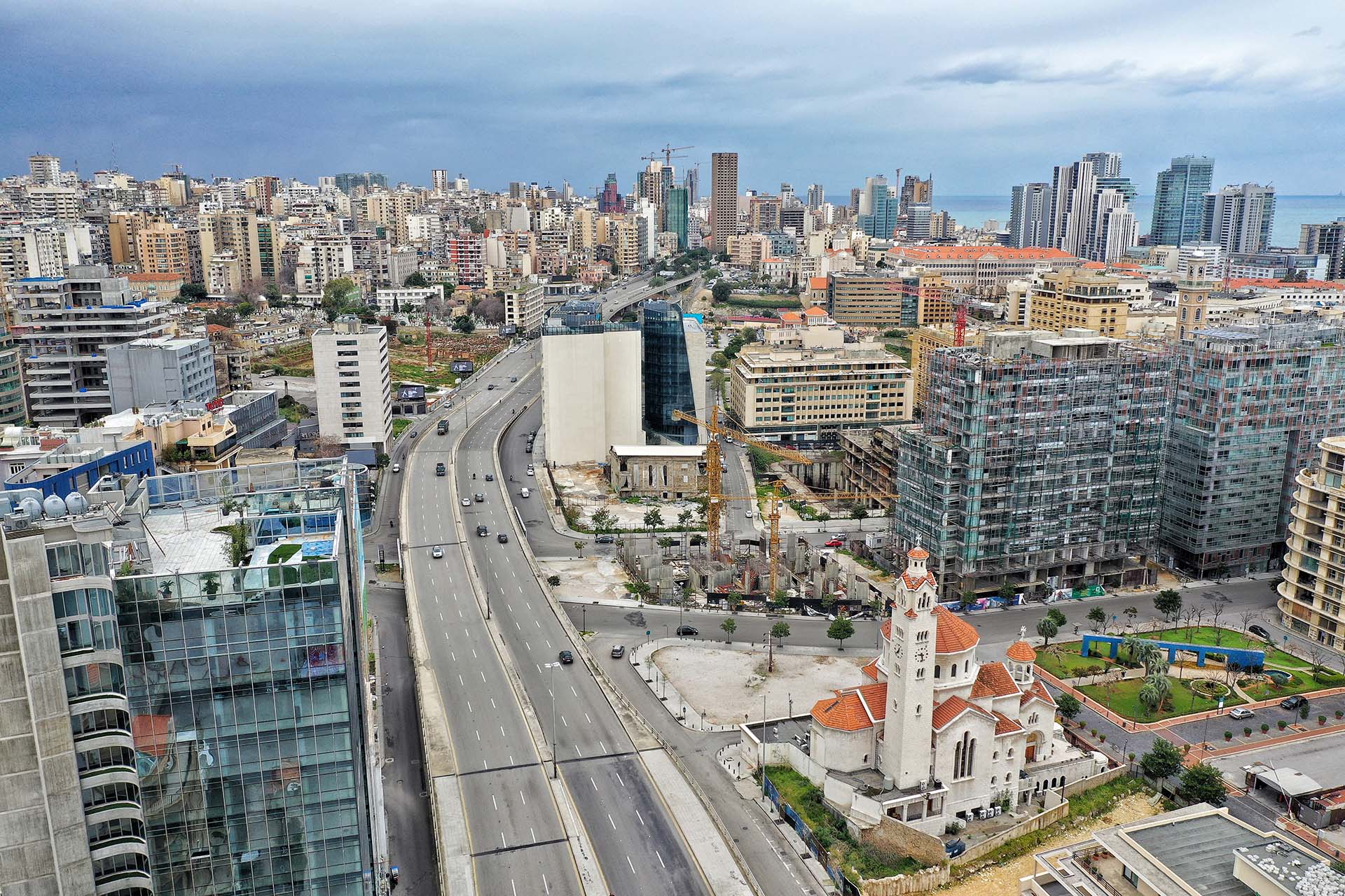 El centro de Beirut, la capital del Líbano.