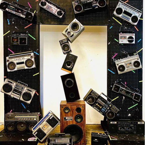 boombox wall 80s party prop rentals nyc