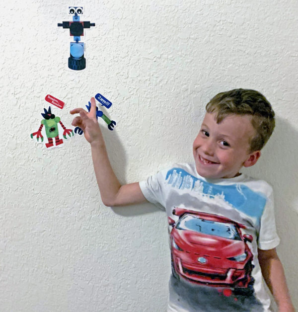 Robots decorating kids wall