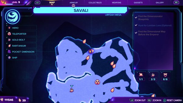 Ratchet & Clank Rift Apart Savali Gold Bolt 2 map location