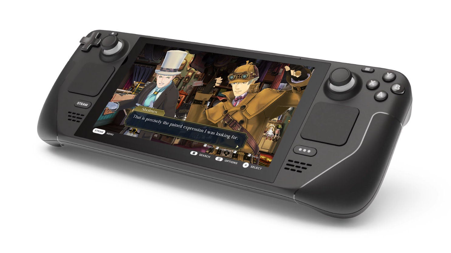 A screenshot of The Great Ace Attorney on the Steam Deck