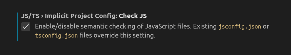 Implicit JS/TS setting for VS Code