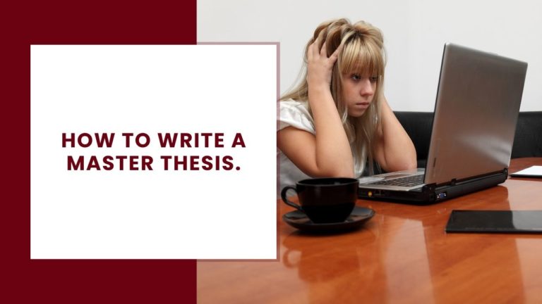 How to Write a Master Thesis