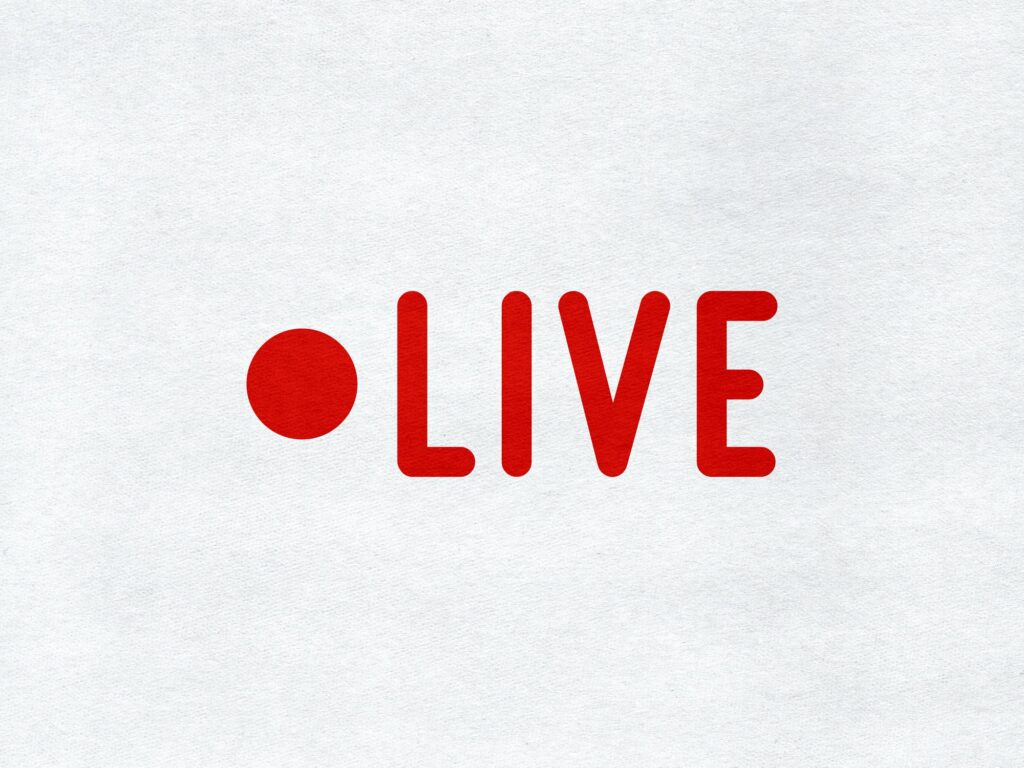 Live stream icon on paper background