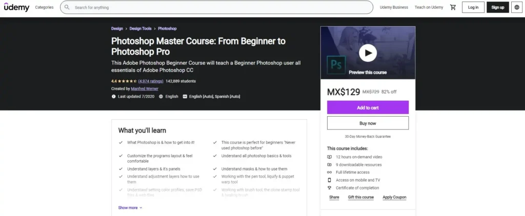 Udemy Photoshop Master Course Från nybörjare till Photoshop-proffs
