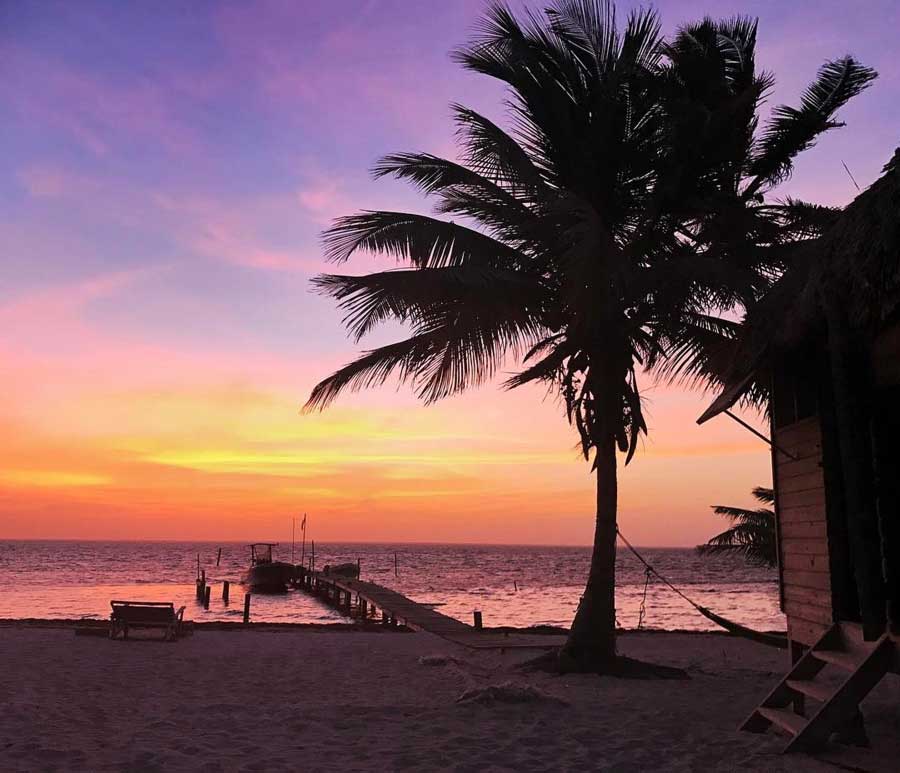 Fotos do pôr-do-sol das praias de Belize 1