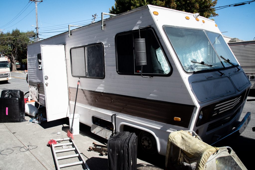 Chris's RV is currently undergoing repairs, and is currently used for storage