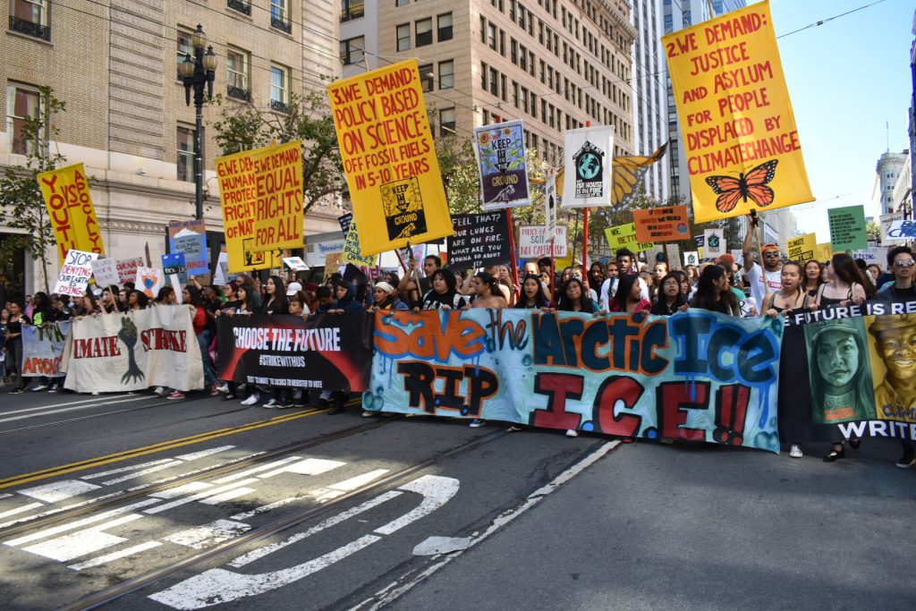 BHS students advocate for action at a September 2019 climate protest in San Francisco.