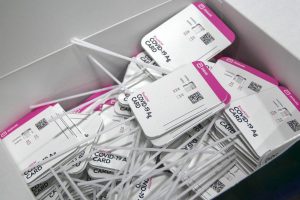 A box of COVID-19 rapid tests