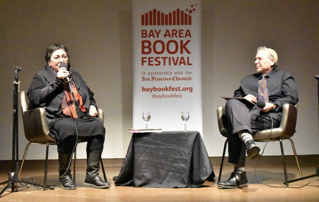 Author Mira Amiras promotes her book at the Bay Area Book Festival, Malkah’s Notebook.