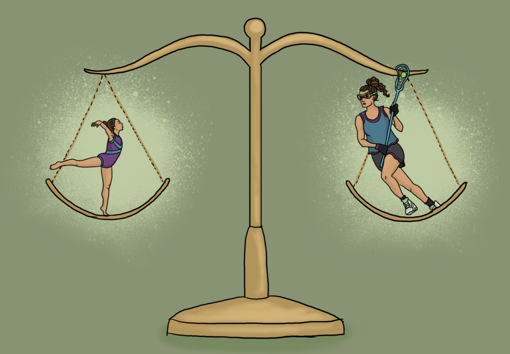 An illustration of a balance with a person on either side