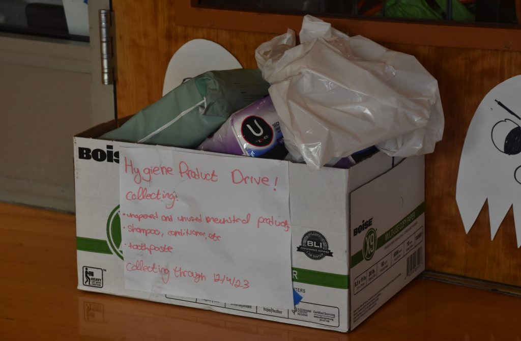 Hygiene product drives are an easy way for community members to give back.